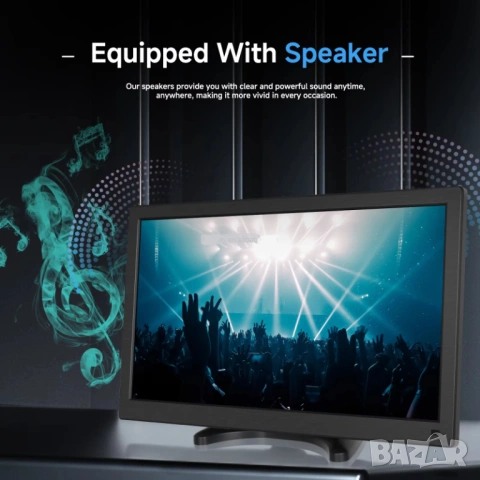 Монитор 12v 15.6” IPS, FULL HD Монитор за кола, камион, автомобил, компютър, HDMI, VGA с говорители, снимка 8 - Аксесоари и консумативи - 53873231