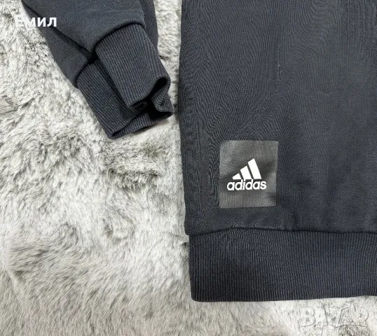 Мъжки суитшърт Adidas Heavy Terry Hoodie Black, Размер L, снимка 4 - Суичъри - 47163144