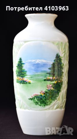 Ръчно рисувана vintage ваза, снимка 1 - Декорация за дома - 45838969