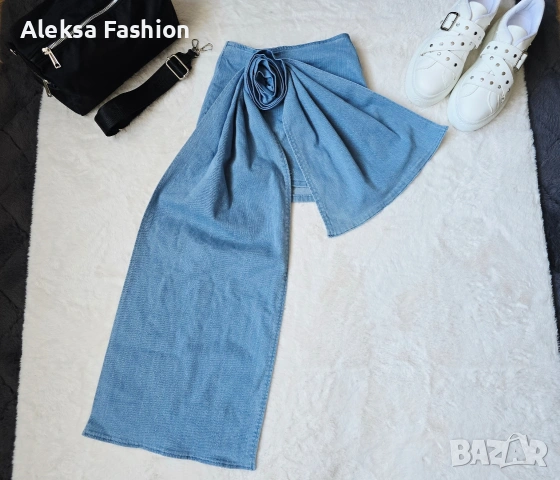 Дамска къса дънкова пола с 3D роза, снимка 16 - Поли - 50524464