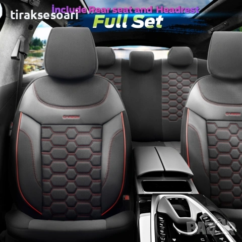 Луксозна тапицерия OTOM CARBON черна с червен шев, снимка 3 - Аксесоари и консумативи - 53058114