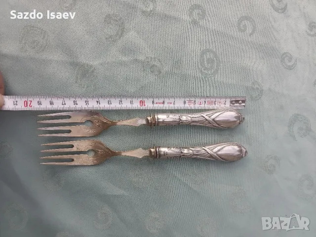 Вилици със сребърни дръжки, снимка 4 - Антикварни и старинни предмети - 49959792