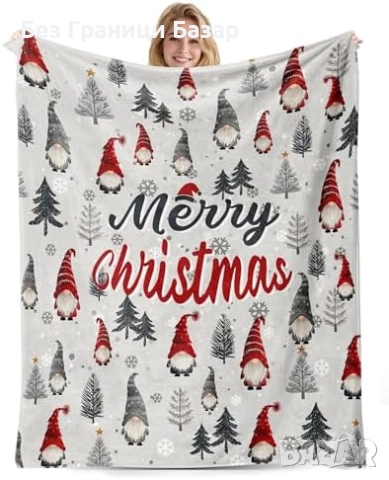 Нова завивка Коледно одеяло 50x60, меко и топло, празничен дизайн с еленчета, снимка 1