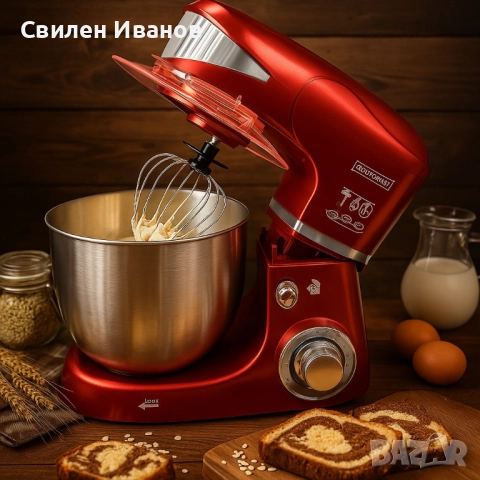 Многофункционален планетарен миксер с иноксова купа 5.5L Royalty Line RL-PKM1600, снимка 11 - Миксери - 51698340
