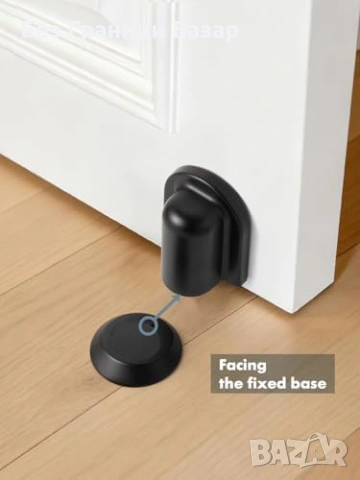 Нов Магнитен стопер за врата черен подов монтаж с лепенка и винтове, снимка 7 - Други стоки за дома - 54207704