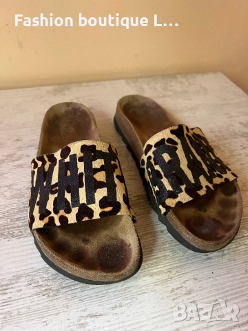 Тигрови сандали с коркова платформа 38 номер 🐆, снимка 2 - Сандали - 52332570