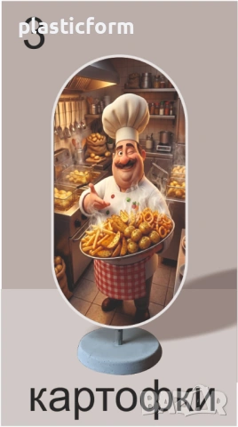 Бързо хранене, Дюнер, Хамбургер, Пица, Гофрети, Пържени картофи, Скара и др., снимка 4 - Рекламни табели - 49851365