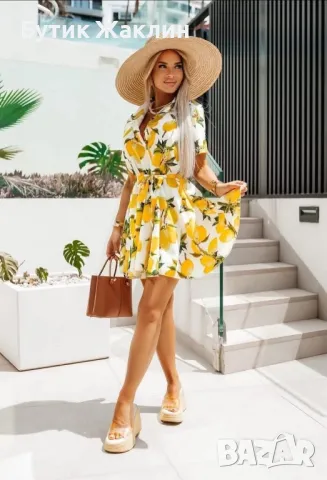 Разкроена риза-рокля с лимони, снимка 1