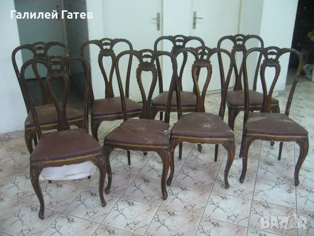 Старинни Трапезарни Столове -Два Комплекта, снимка 6 - Антикварни и старинни предмети - 51571705