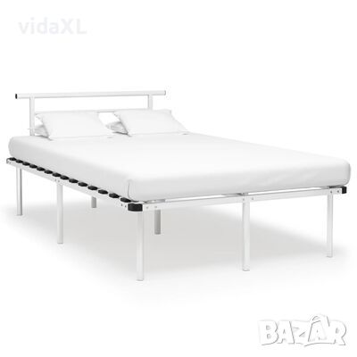 vidaXL Рамка за легло, бяла, метал, 120x200 cм(SKU:285302
