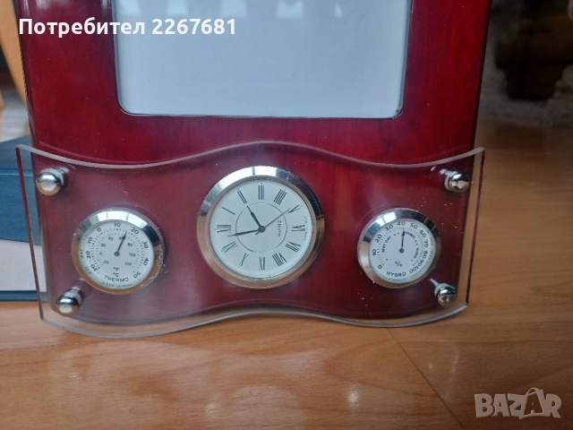 Рамка за снимка с часовник, термометър и влагомер, снимка 4 - Други - 51884234