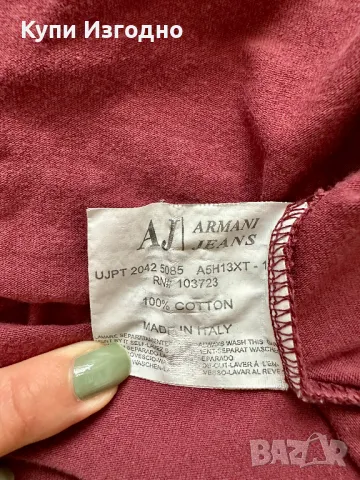  Оригинална дамска тениска Armani Jeans M размер, снимка 5 - Тениски - 49891405