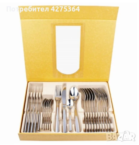Комплект прибори за хранене Bohmann, Неръждаема стомана, 24 бр., Инокс, снимка 1