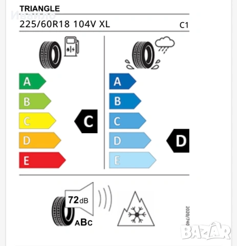 4 бр. Зимни гуми TRIANGLE PL02 225/60 R18 104V XL, снимка 3 - Гуми и джанти - 53601361