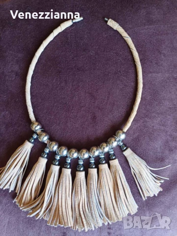 Колие БОХО стил Ръчна изработка, снимка 2 - Колиета, медальони, синджири - 50673395