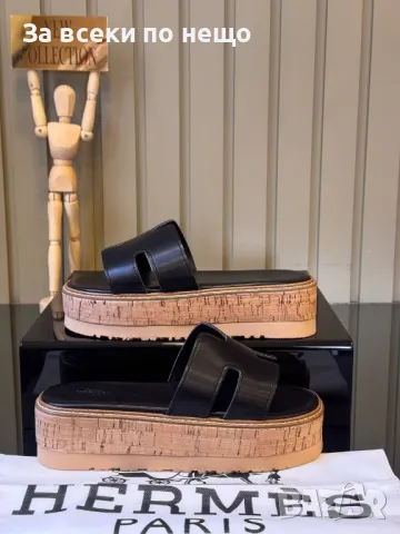 Hermes Дамски Чехли На Платформа Хермес Код E275, снимка 5 - Чехли - 50415370