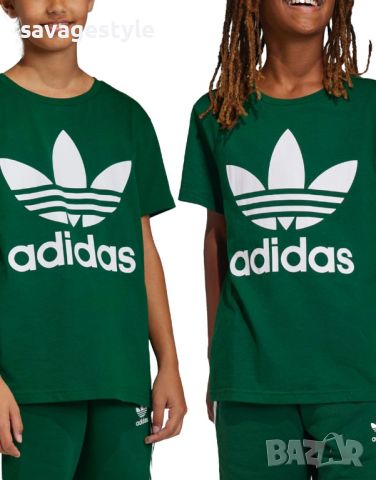 Детска тениска ADIDAS Originals Adicolor Trefoil Tee Green, снимка 1 - Детски тениски и потници - 46215568