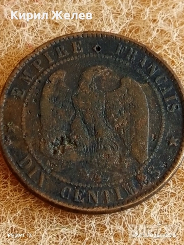 Рядка монета 10 сантима 1855г. Франция Наполеон трети за КОЛЕКЦИЯ 53150, снимка 8 - Нумизматика и бонистика - 53129133
