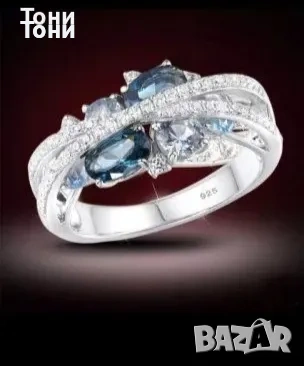 Нов Дамски Сребърен Пръстен с Цирконий, снимка 3 - Пръстени - 53686573