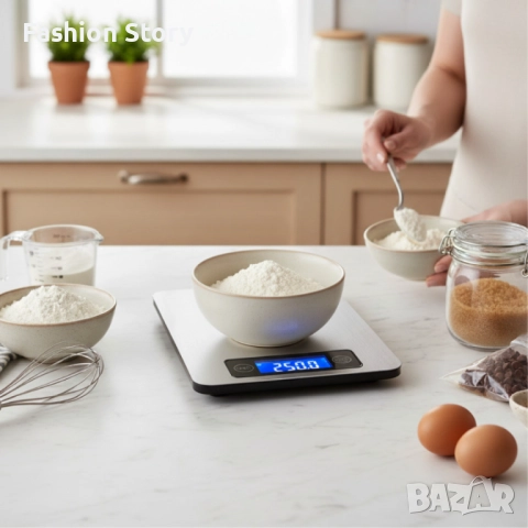 Кухненска електронна везна Luigi Ferrero Prima FR-110I – инокс платформа, 10kg, точност до 1g, снимка 3 - Други - 52490746