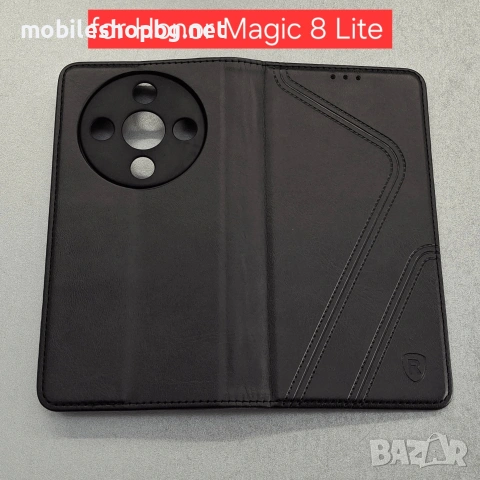 Honor Magic 8 Lite калъф страничен с прегради и закопчаване черен , снимка 2 - Калъфи, кейсове - 54189310