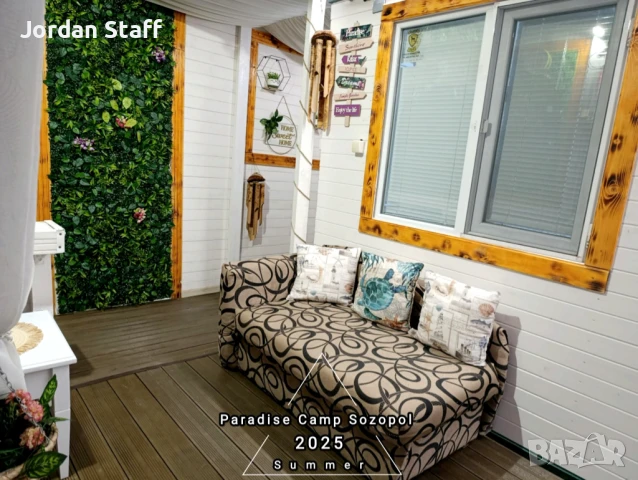 ШОК ЦЕНА ЮНИ 27.50лв Бунгало за нощувки в Созопол - Paradise Camp Sozopol ,плаж *Градина* с КЛИМАТИК, снимка 7 - Каравани под наем - 41369695