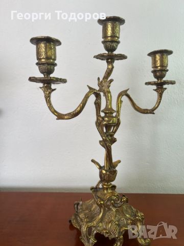 Свещници – Изящна, бронзова пластика, испанско производство., снимка 2 - Декорация за дома - 46442713
