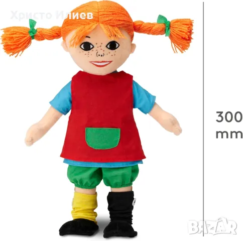 Мека кукла Pippi - Пипи Дългото Чорапче 30 cm Парцалена кукла, снимка 2 - Кукли - 47626349