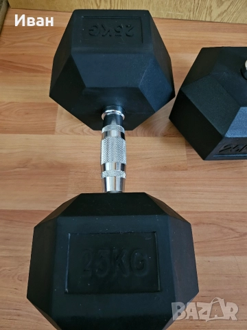 Хексагонални дъмбели 25кг., снимка 3 - Фитнес уреди - 52595561