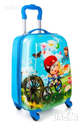 детски куфар функционален с 4ри колела и телескопична дръжка 46/30/21, снимка 11 - Куфари - 37641099