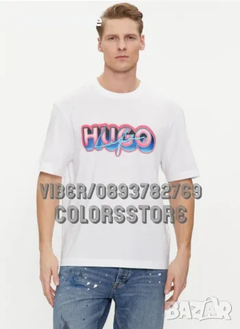 Мъжка бяла тениска Hugo Boss BR35001, снимка 1 - Тениски - 35439016