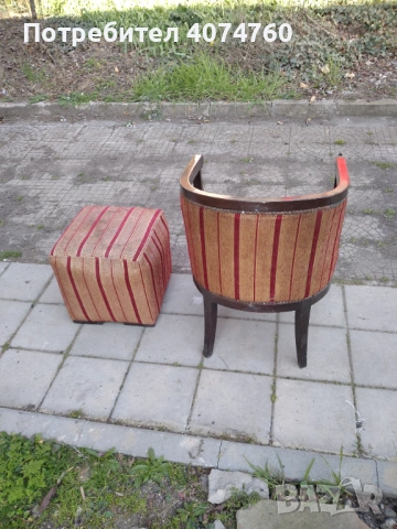 Старо кресло стол и тъботетка, снимка 3 - Антикварни и старинни предмети - 53847581