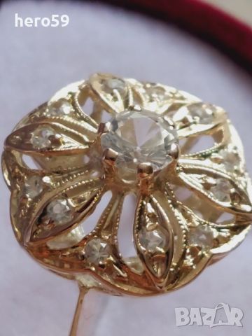 Дамски златен пръстен с циркони , снимка 11 - Пръстени - 45338069