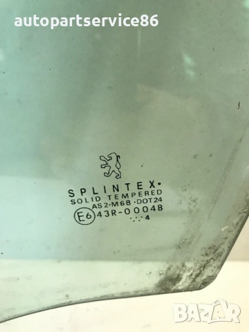 Предно ляво стъкло на прозорец за врата за Peugeot 307 (2005) 43R-00048, снимка 2 - Части - 53618675