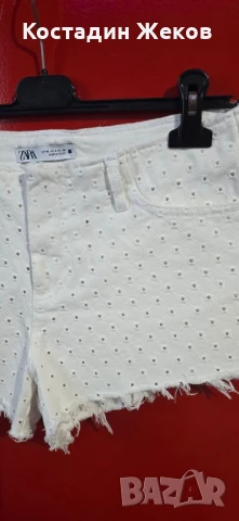 Дамски оригинални къси панталонки дънкови. Като нови. ZARA , снимка 4 - Къси панталони и бермуди - 50911142