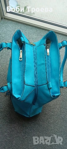 Стилна и функционална дамска чанта тип торба в морско син цвят, снимка 7 - Чанти - 50446243