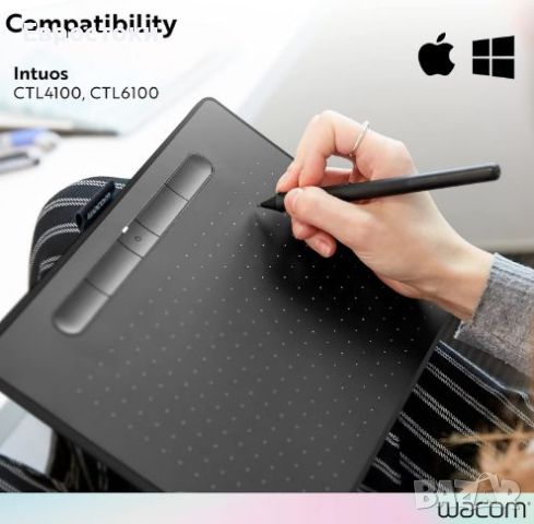 Стилус Wacom 4K Pen за Intuos, електронна писалка за графичен таблет Wacom Intuos, 4096 нива , снимка 5 - Таблети - 46144817