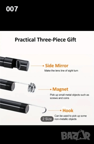 Камера за телефон 1 метър с LED и Zoom , снимка 9 - Резервни части за телефони - 51943617