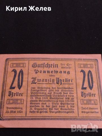 Банкнота НОТГЕЛД 20 хелер 1920г. Австрия перфектно състояние за КОЛЕКЦИОНЕРИ 44653, снимка 5 - Нумизматика и бонистика - 45235153