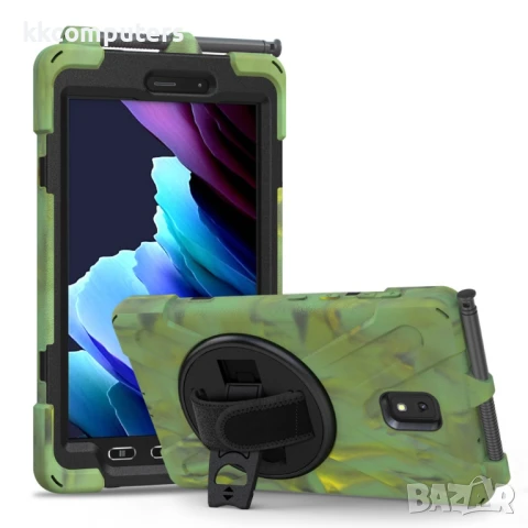 Samsung Galaxy Tab Active 3 T570/T575/T575N/T577 Tablet Case/Pen Slot /Hand Band/360° Swivel Kicksta, снимка 6 - Калъфи, кейсове - 51101127