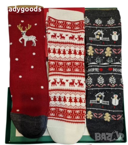 Дамски чорапи.Коледни дамски чорапи.Модел 01., снимка 3 - Дамски чорапи - 52789377