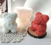 3D силиконов молд форма за свещи, сапуни - мече от рози     3445, снимка 1 - Форми - 45003071