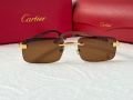 Cartier висок клас мъжки слънчеви очила с дървени дръжки, снимка 9
