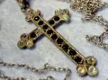 СТАР СРЕБЪРЕН КРЪСТ СРЕБРО 925 с ФАСЕТИРАНИ КРИСТАЛИ и СРЕБЪРНА ВЕРИЖКА с НУЖДА от ЗАКОПЧАЛКА 22266, снимка 14