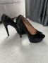 Дамски черни високи обувки на висок ток, 38 номер, снимка 4