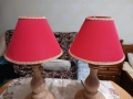 Комплект настолни /нощни/ лампи със стойки от натурален дъб , снимка 2