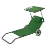 Сгъваем шезлонг с колела, Muhler, 147x52xH24 cm, снимка 2
