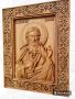 Дърворезбована икона на Св. Пантелеймон, снимка 5