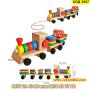 Дървен влак с вагони и геометрични фигури - Конструктор - КОД 3587, снимка 6