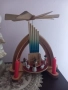 Немски дървени старинни Коледни въртележка и свещник, снимка 6